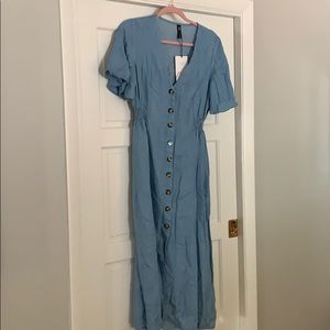 NWT Maxi button up denim dress
